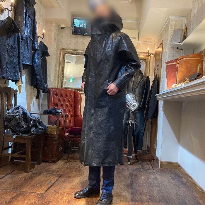 馬革ロングコートオーダーメイド