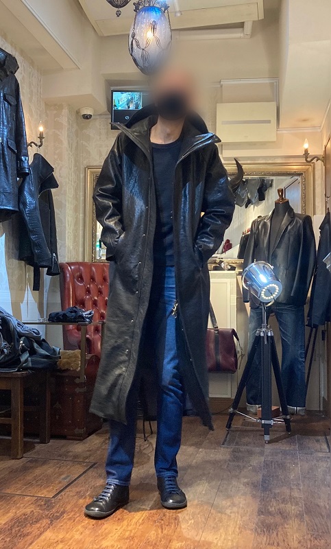 馬革ロングコートオーダーメイド