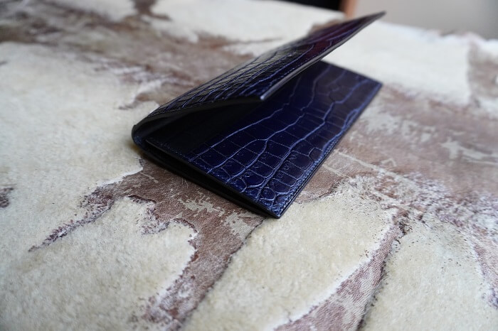 藍染ポロサスクロコダイル長財布