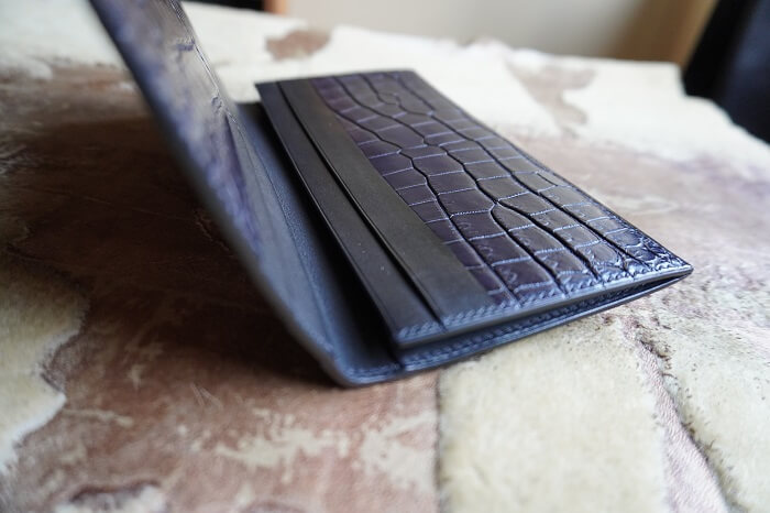 藍染ポロサスクロコダイル長財布