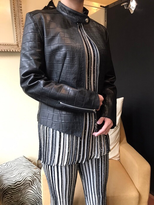 レディースクロコダイルライダース