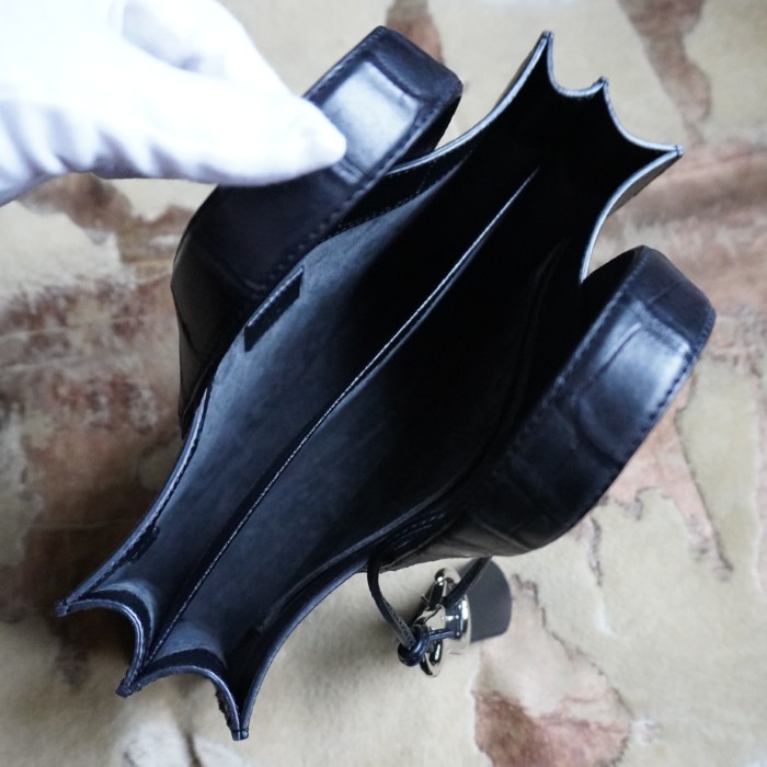 クロコダイルちょい持ち革ミニトートバッグ