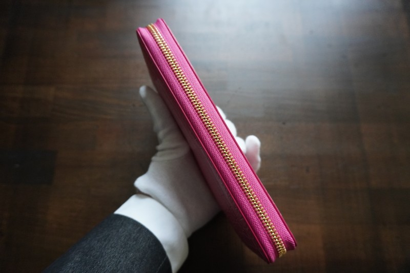 レディース用クロコダイル薄型ラウンドファスナー長財布のカスタムオーダーメイド完成