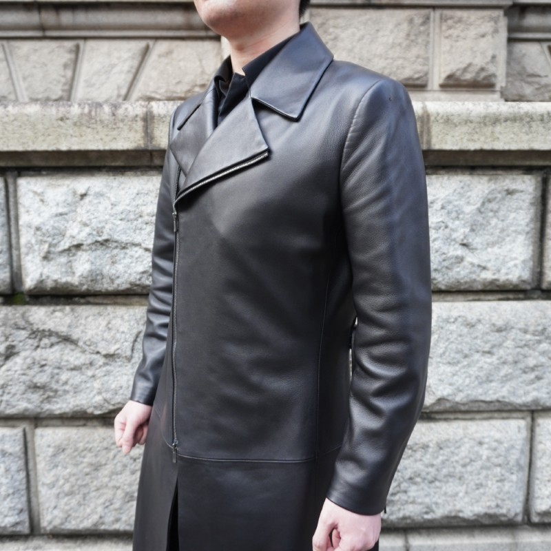 オーダーメイドのロングレザージャケットコート